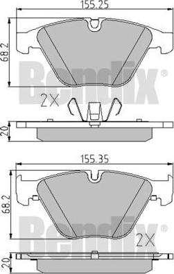 BENDIX 510587 - Kit pastiglie freno, Freno a disco www.autoricambit.com