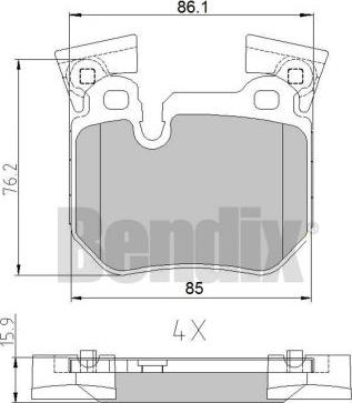 BENDIX 510648 - Kit pastiglie freno, Freno a disco www.autoricambit.com