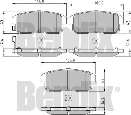 BENDIX 510652 - Kit pastiglie freno, Freno a disco www.autoricambit.com