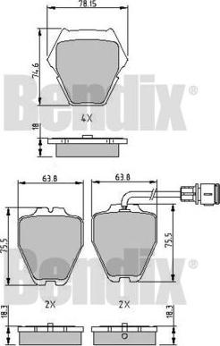 BENDIX 510613 - Kit pastiglie freno, Freno a disco www.autoricambit.com