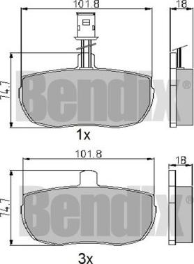 BENDIX 510044 - Kit pastiglie freno, Freno a disco www.autoricambit.com