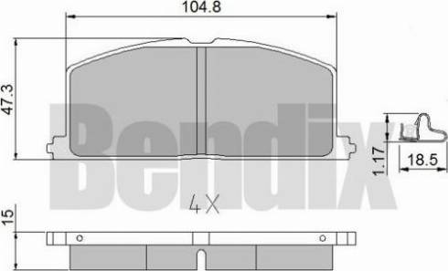 BENDIX 510052 - Kit pastiglie freno, Freno a disco www.autoricambit.com