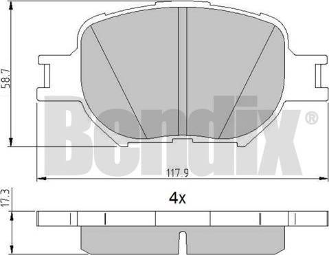 BENDIX 510845 - Kit pastiglie freno, Freno a disco www.autoricambit.com