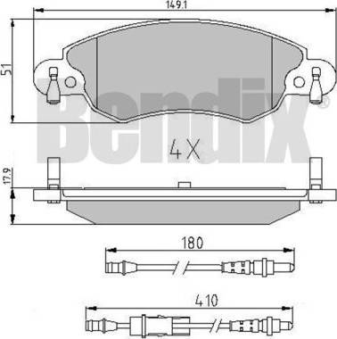 BENDIX 510841 - Kit pastiglie freno, Freno a disco www.autoricambit.com