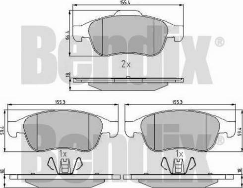 BENDIX 510867 - Kit pastiglie freno, Freno a disco www.autoricambit.com