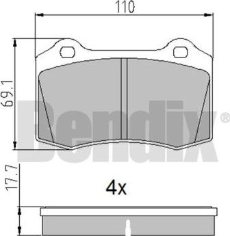 BENDIX 510833 - Kit pastiglie freno, Freno a disco www.autoricambit.com