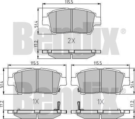 BENDIX 510879 - Kit pastiglie freno, Freno a disco www.autoricambit.com