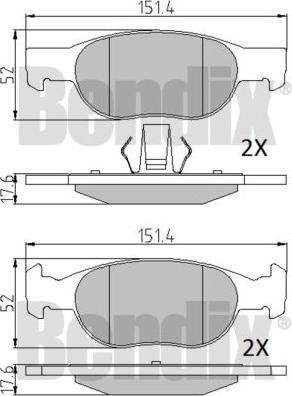 BENDIX 510385 - Kit pastiglie freno, Freno a disco www.autoricambit.com