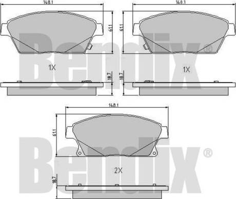 BENDIX 510760 - Kit pastiglie freno, Freno a disco www.autoricambit.com