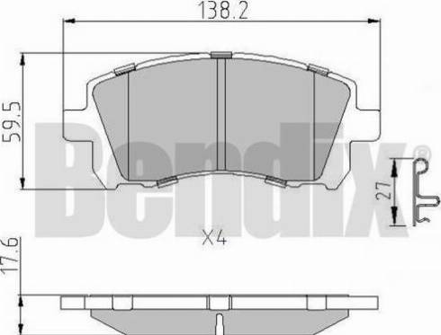 BENDIX 510781 - Kit pastiglie freno, Freno a disco www.autoricambit.com