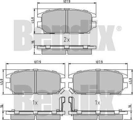 BENDIX 511089 - Kit pastiglie freno, Freno a disco www.autoricambit.com