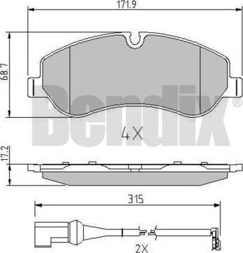 BENDIX 511146 - Kit pastiglie freno, Freno a disco www.autoricambit.com