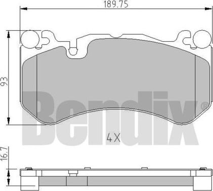 BENDIX 511100 - Kit pastiglie freno, Freno a disco www.autoricambit.com