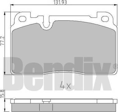 BENDIX 511119 - Kit pastiglie freno, Freno a disco www.autoricambit.com