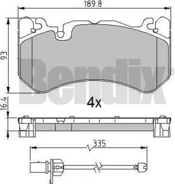 BENDIX 511341 - Kit pastiglie freno, Freno a disco www.autoricambit.com