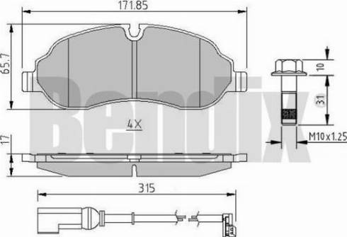 BENDIX 511205 - Kit pastiglie freno, Freno a disco www.autoricambit.com