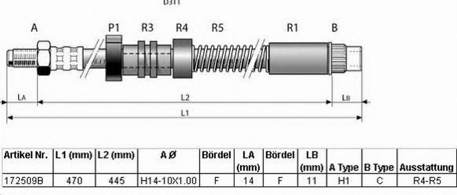 BENDIX 172509 B - Flessibile del freno www.autoricambit.com