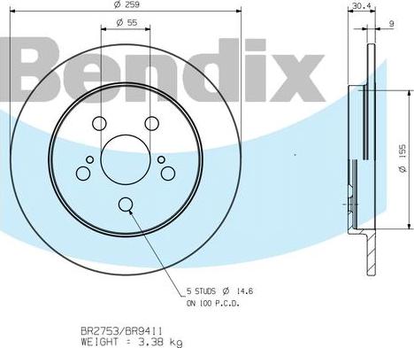 BENDIX BR9411 - Discofreno www.autoricambit.com