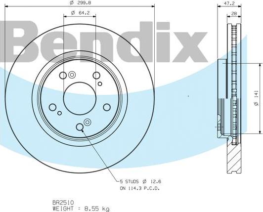 BENDIX BR2510 - Discofreno www.autoricambit.com