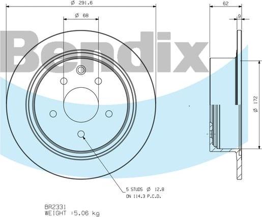 BENDIX BR2331 - Discofreno www.autoricambit.com