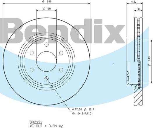 BENDIX BR2332 - Discofreno www.autoricambit.com