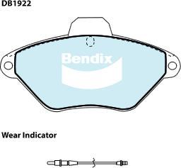 BENDIX DB1922 GCT - Kit pastiglie freno, Freno a disco www.autoricambit.com