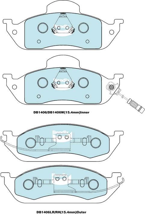 BENDIX DB1406 GCT - Kit pastiglie freno, Freno a disco www.autoricambit.com