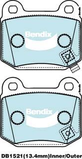 BENDIX DB1521 GCT - Kit pastiglie freno, Freno a disco www.autoricambit.com