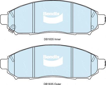 BENDIX DB1835 4WD - Kit pastiglie freno, Freno a disco www.autoricambit.com