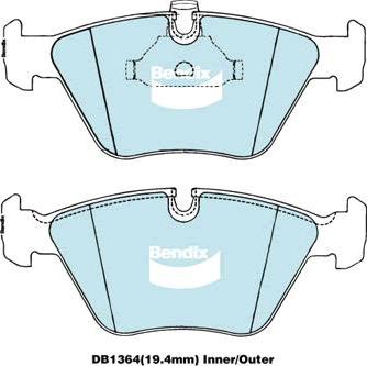 BENDIX DB1364 GCT - Kit pastiglie freno, Freno a disco www.autoricambit.com