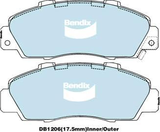 BENDIX DB1206 GCT - Kit pastiglie freno, Freno a disco www.autoricambit.com