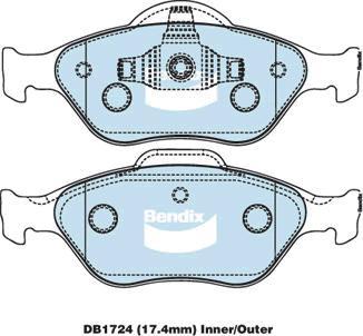 BENDIX DB1724 GCT - Kit pastiglie freno, Freno a disco www.autoricambit.com