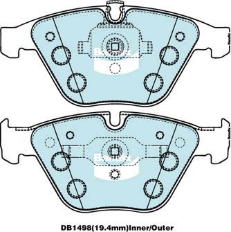 Bendix-AU DB1498 EURO+ - Kit pastiglie freno, Freno a disco www.autoricambit.com