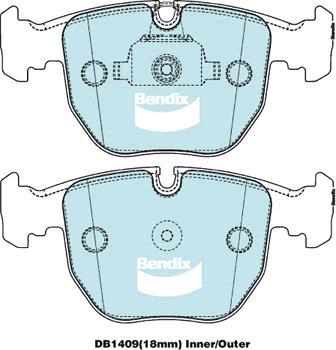 Bendix-AU DB1409 -4WD - Kit pastiglie freno, Freno a disco www.autoricambit.com