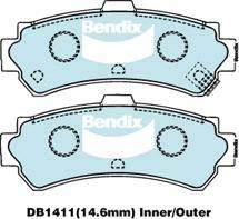 Bendix-AU DB1411 GCT - Kit pastiglie freno, Freno a disco www.autoricambit.com