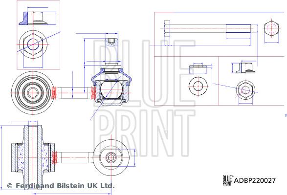 Blue Print ADBP850025 - Asta/Puntone, Stabilizzatore www.autoricambit.com