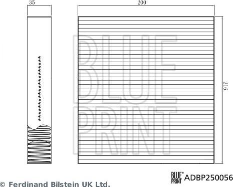 Blue Print ADBP250056 - Filtro, Aria abitacolo www.autoricambit.com