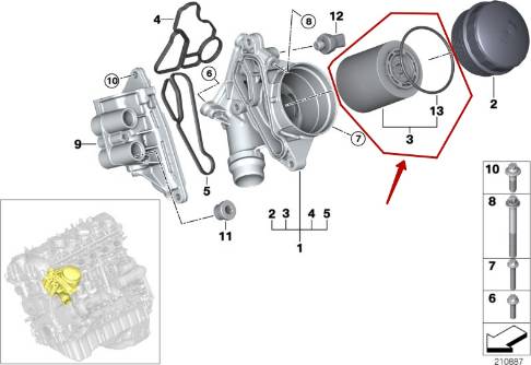 BMW 11 42 7 953 129 - Filtro olio www.autoricambit.com