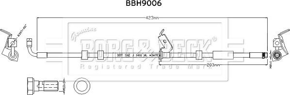 Borg & Beck BBH9006 - Flessibile del freno www.autoricambit.com