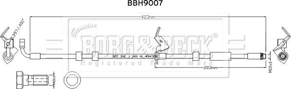 Borg & Beck BBH9007 - Flessibile del freno www.autoricambit.com