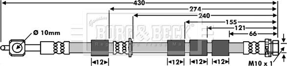 Borg & Beck BBH7953 - Flessibile del freno www.autoricambit.com