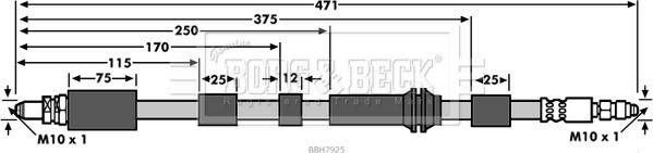 Borg & Beck BBH7925 - Flessibile del freno www.autoricambit.com