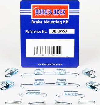 Borg & Beck BBK6358 - Kit accessori, Ganasce freno stazionamento www.autoricambit.com