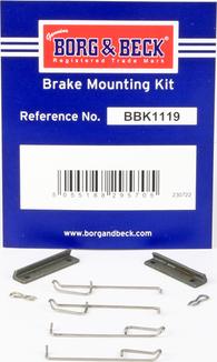 Borg & Beck BBK1119 - Kit accessori, Pastiglia freno www.autoricambit.com