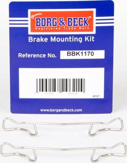 Borg & Beck BBK1170 - Kit accessori, Pastiglia freno www.autoricambit.com