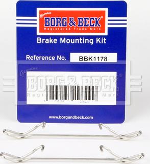 Borg & Beck BBK1178 - Kit accessori, Pastiglia freno www.autoricambit.com