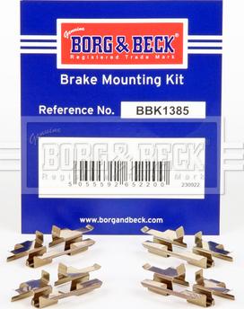 Borg & Beck BBK1385 - Kit accessori, Pastiglia freno www.autoricambit.com