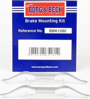 Borg & Beck BBK1280 - Kit accessori, Pastiglia freno www.autoricambit.com