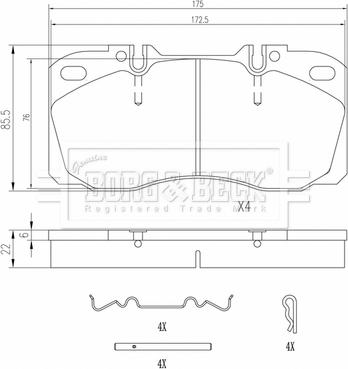 Borg & Beck BBP33006 - Kit pastiglie freno, Freno a disco www.autoricambit.com