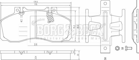 Borg & Beck BBP33034 - Kit pastiglie freno, Freno a disco www.autoricambit.com